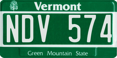 VT license plate NDV574