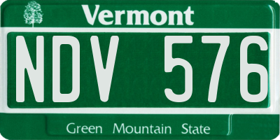 VT license plate NDV576