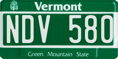 VT license plate NDV580
