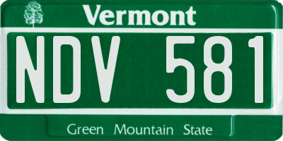 VT license plate NDV581