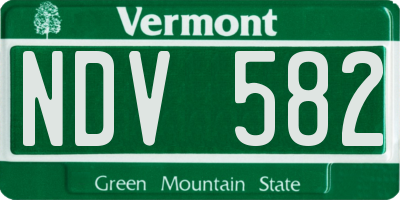 VT license plate NDV582