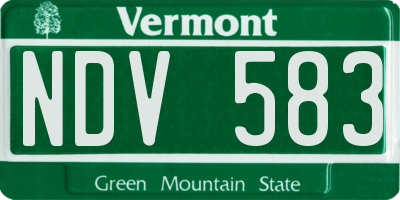 VT license plate NDV583