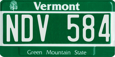 VT license plate NDV584