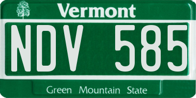 VT license plate NDV585