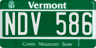 VT license plate NDV586