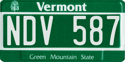 VT license plate NDV587