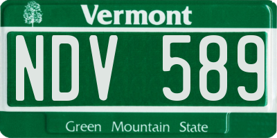VT license plate NDV589