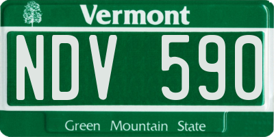 VT license plate NDV590