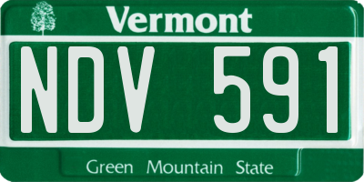VT license plate NDV591