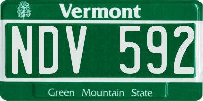 VT license plate NDV592