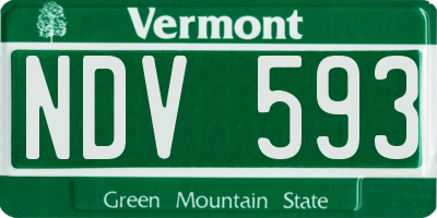 VT license plate NDV593