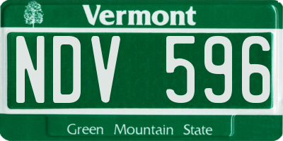 VT license plate NDV596