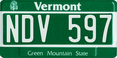 VT license plate NDV597