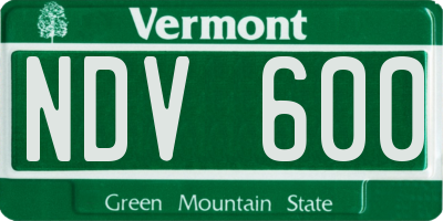 VT license plate NDV600