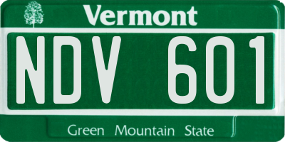VT license plate NDV601
