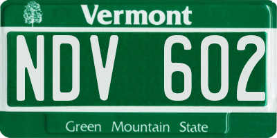VT license plate NDV602