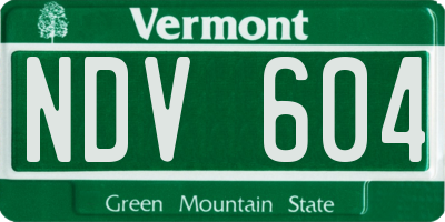 VT license plate NDV604