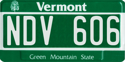 VT license plate NDV606