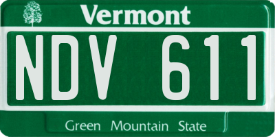 VT license plate NDV611