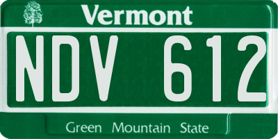 VT license plate NDV612