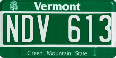 VT license plate NDV613