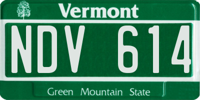 VT license plate NDV614