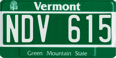 VT license plate NDV615