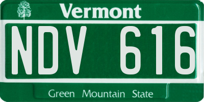 VT license plate NDV616