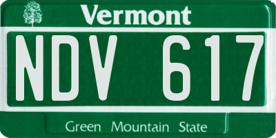 VT license plate NDV617