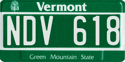 VT license plate NDV618