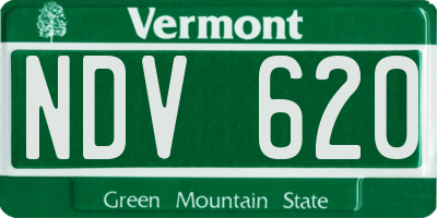 VT license plate NDV620