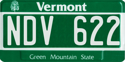 VT license plate NDV622