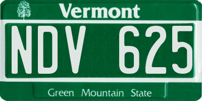 VT license plate NDV625