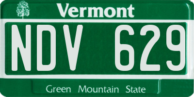 VT license plate NDV629