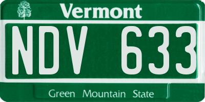 VT license plate NDV633