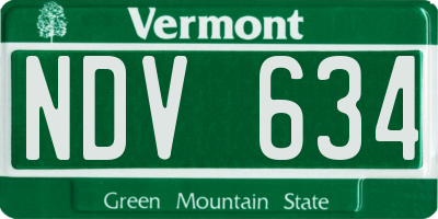VT license plate NDV634
