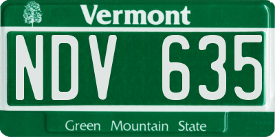 VT license plate NDV635
