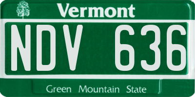 VT license plate NDV636