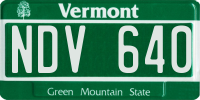 VT license plate NDV640