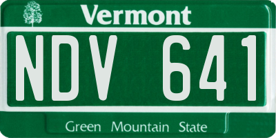 VT license plate NDV641