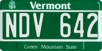 VT license plate NDV642