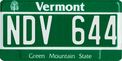 VT license plate NDV644