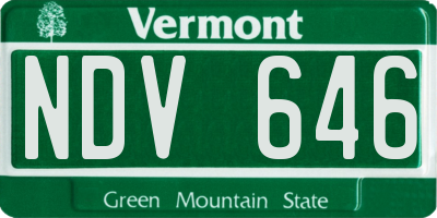 VT license plate NDV646