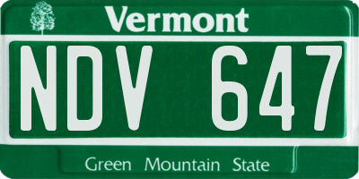 VT license plate NDV647