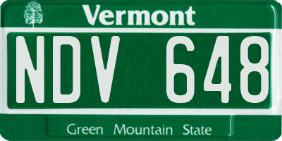 VT license plate NDV648