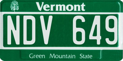VT license plate NDV649