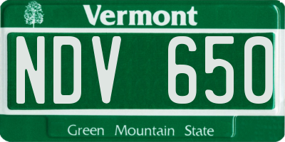 VT license plate NDV650