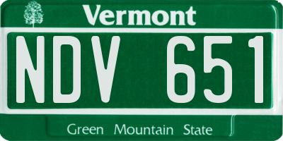 VT license plate NDV651