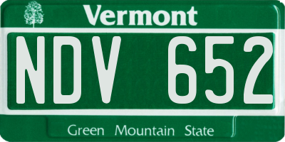 VT license plate NDV652