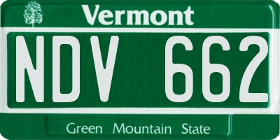 VT license plate NDV662